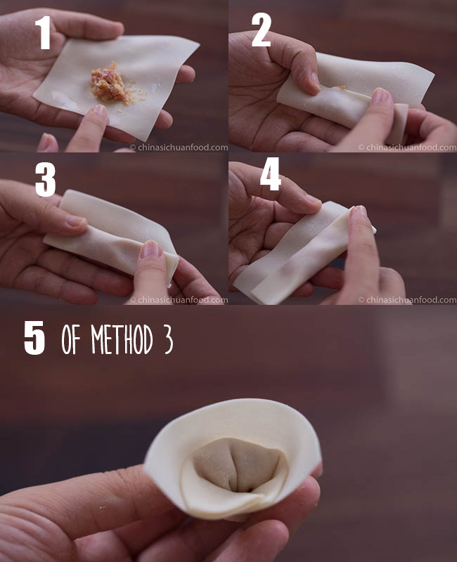 how to wrap wonton method 3